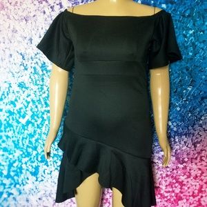 Black Off Shoulder Plus Size Dress